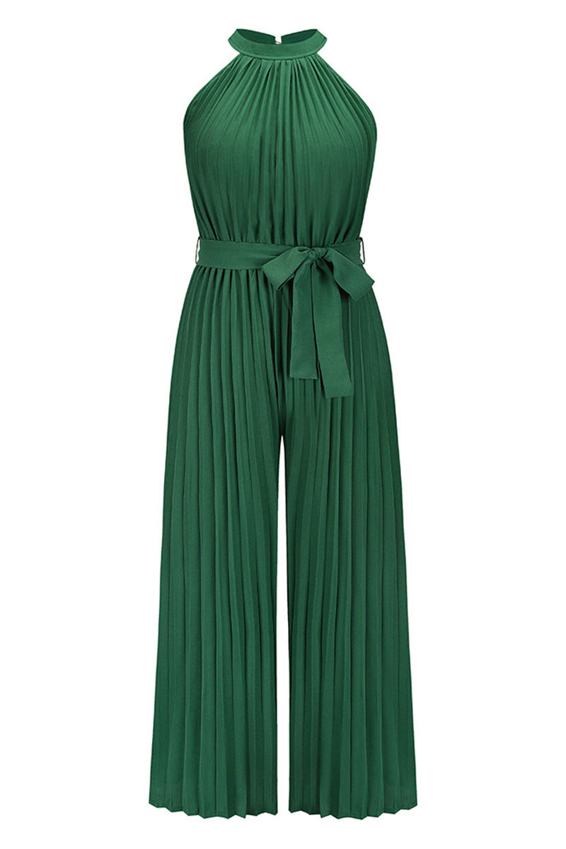 Simplicity Frenulum Fold Halter Loose Jumpsuits(6 Colors)
