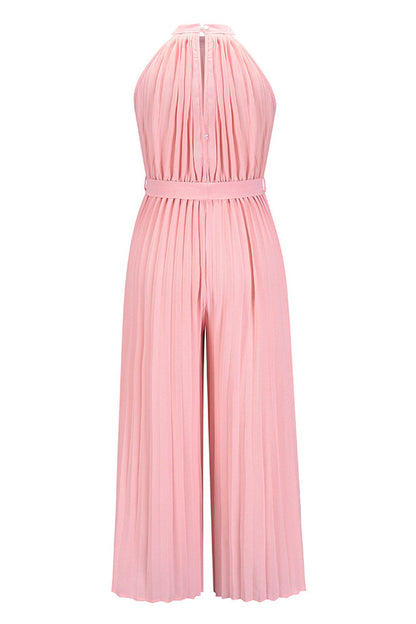 Simplicity Frenulum Fold Halter Loose Jumpsuits(6 Colors)