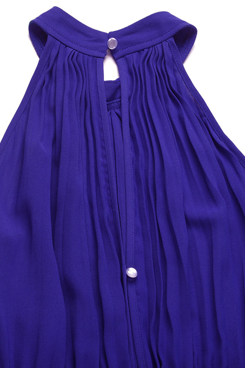 Simplicity Frenulum Fold Halter Loose Jumpsuits(6 Colors)