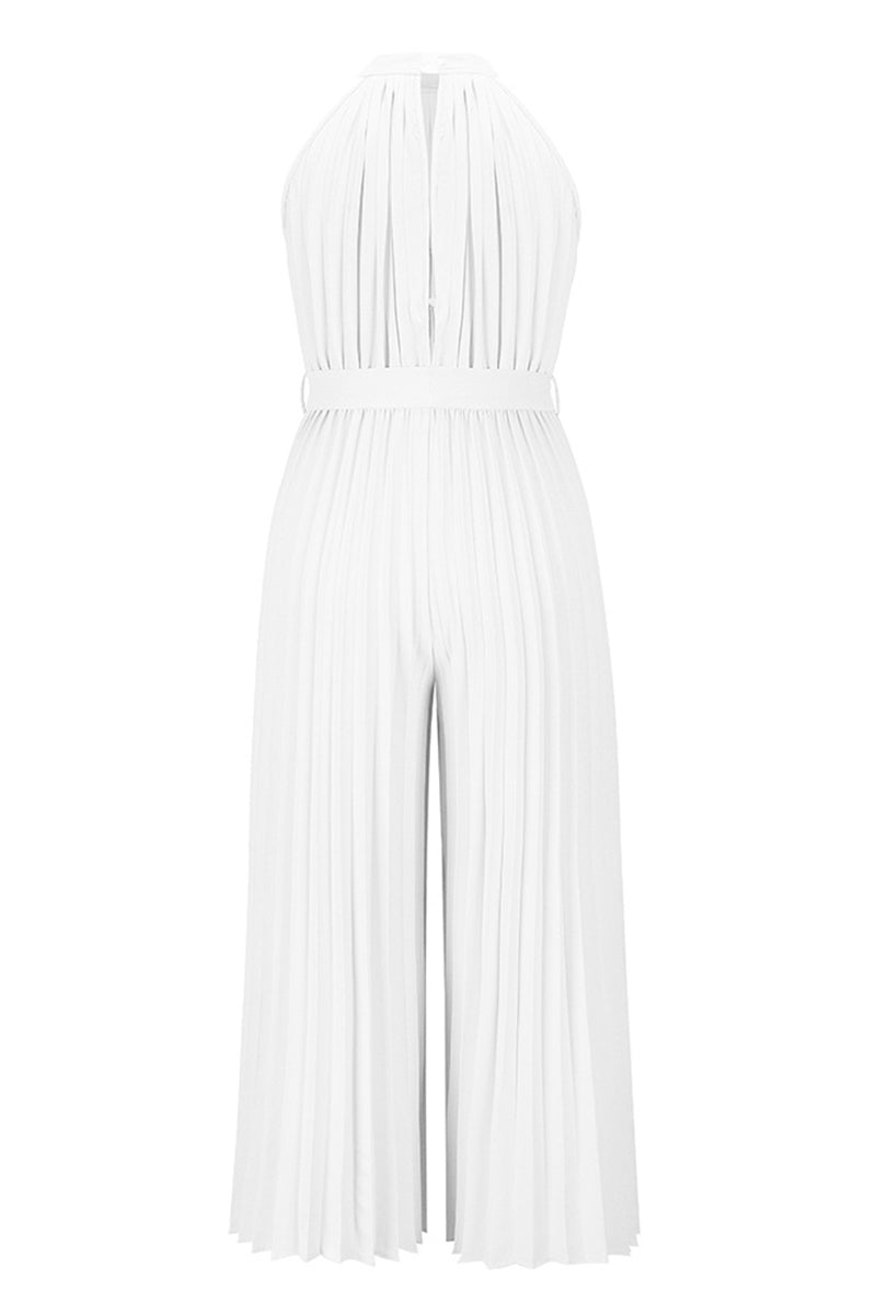 Simplicity Frenulum Fold Halter Loose Jumpsuits(6 Colors)
