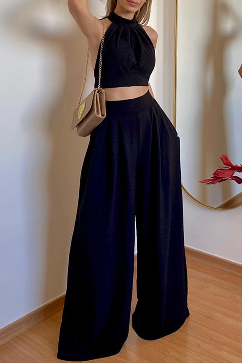 Simplicity Frenulum Halter Sleeveless Two Pieces