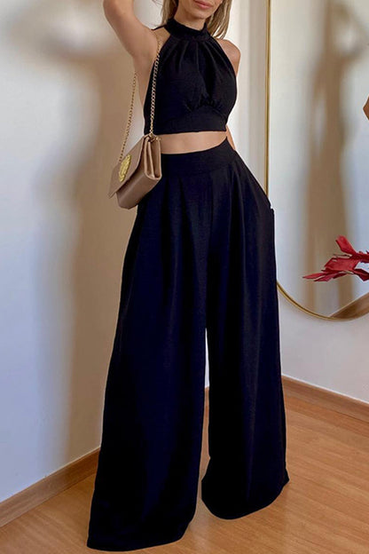 Simplicity Frenulum Halter Sleeveless Two Pieces