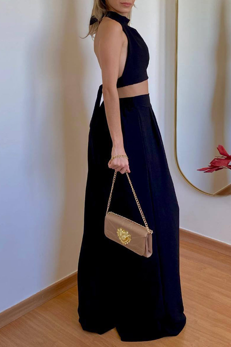 Simplicity Frenulum Halter Sleeveless Two Pieces