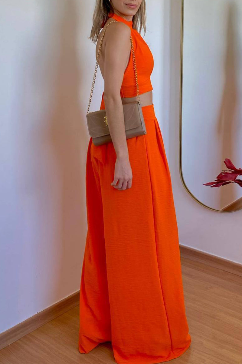 Simplicity Frenulum Halter Sleeveless Two Pieces