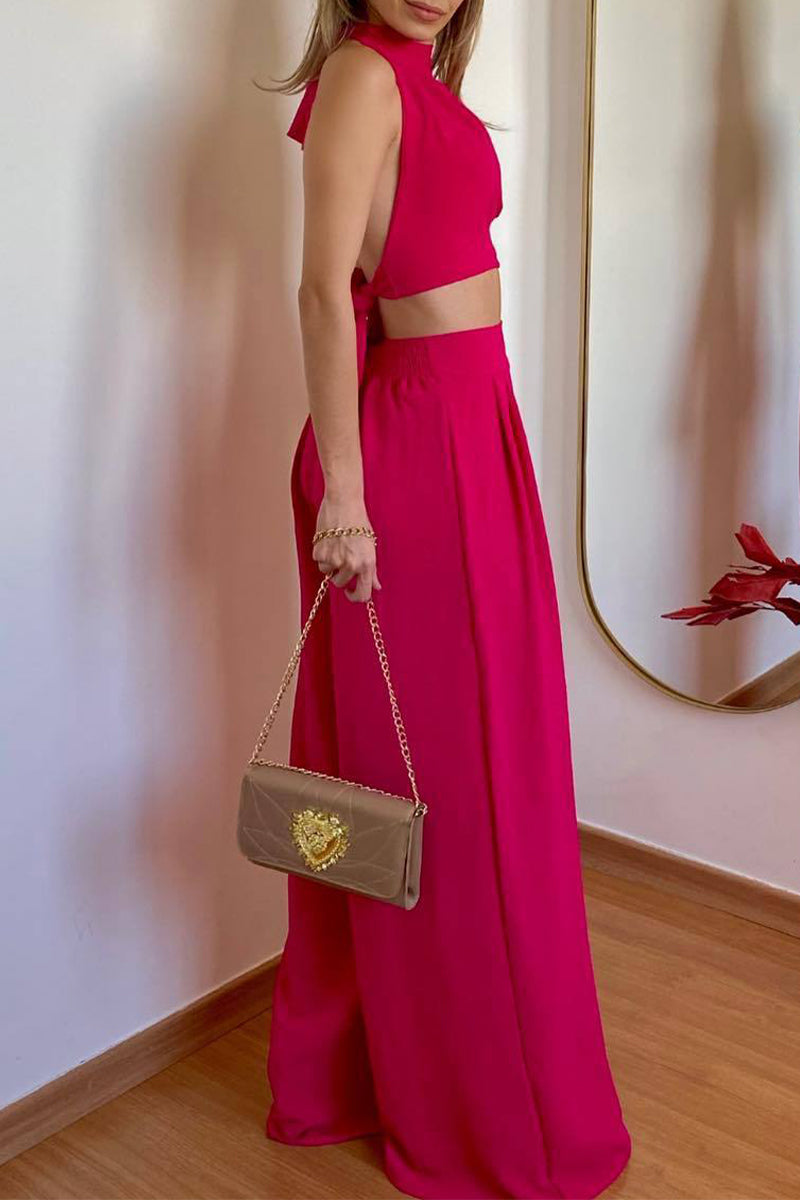Simplicity Frenulum Halter Sleeveless Two Pieces