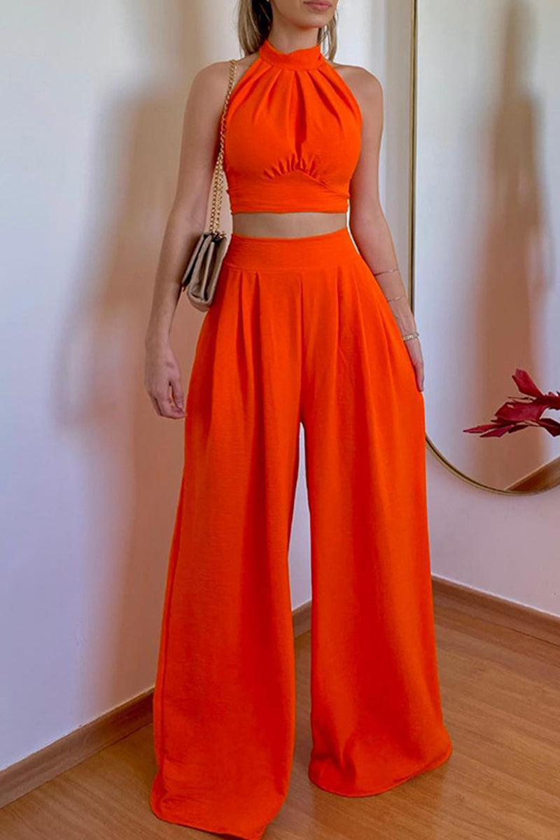 Simplicity Frenulum Halter Sleeveless Two Pieces
