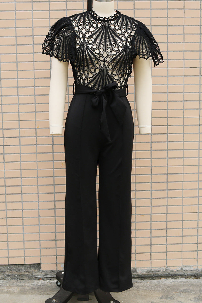 Street Hollowed Out Mandarin Collar Regular Jumpsuits(3 Colors)