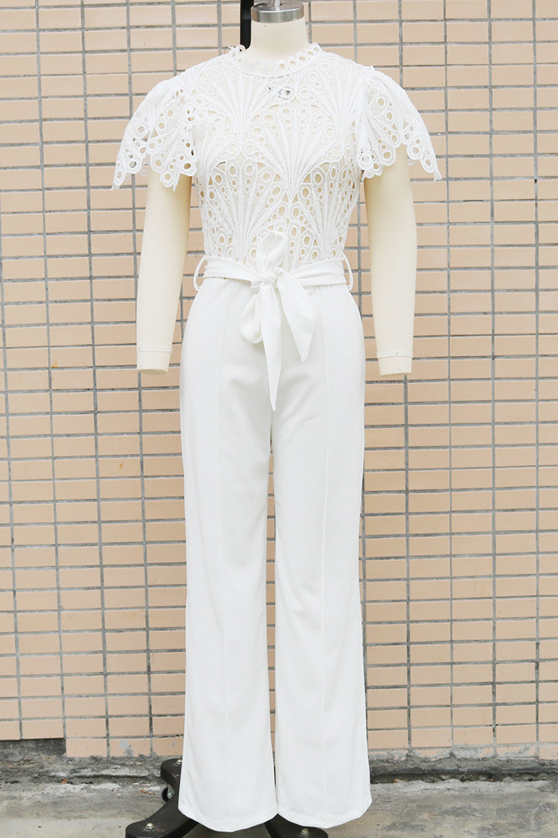 Street Hollowed Out Mandarin Collar Regular Jumpsuits(3 Colors)