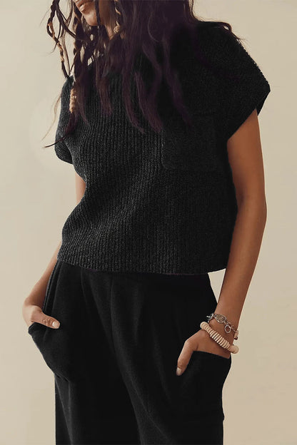 Simplicity Pocket O Neck Two Pieces