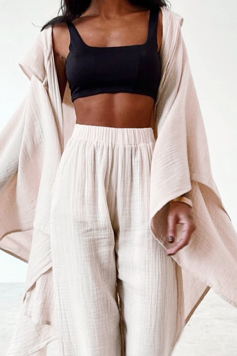 Patchwork Turndown Collar Long Sleeve Two Pieces