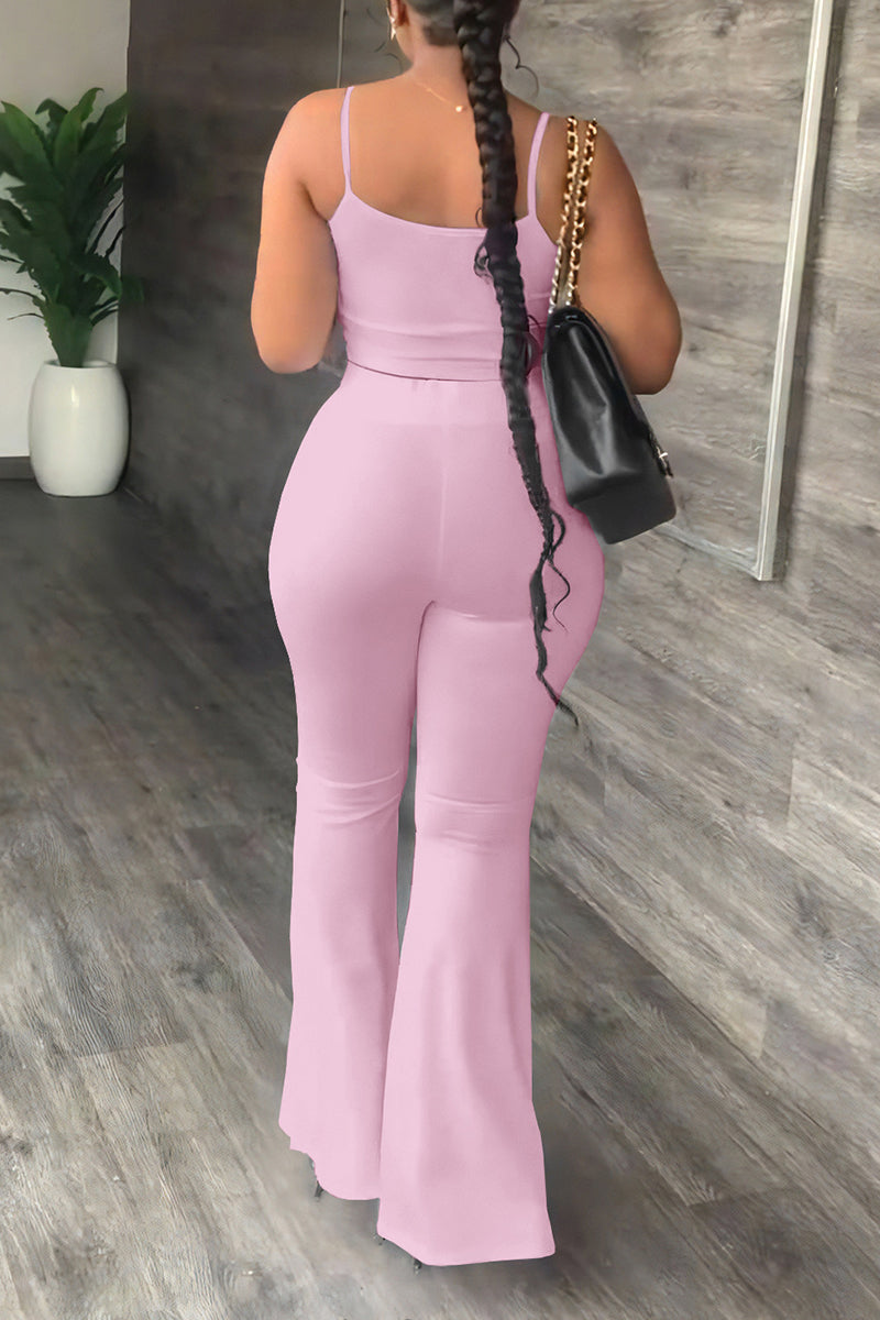 Simplicity Backless U Neck Sleeveless Two Pieces