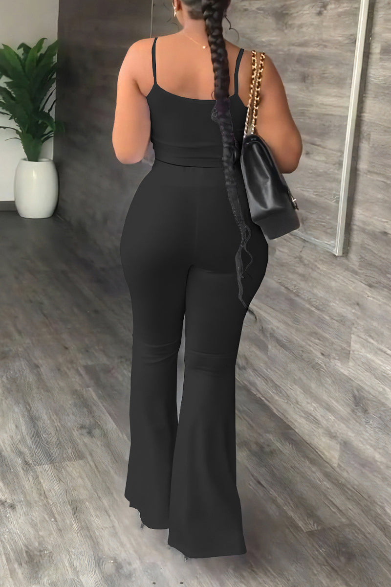 Simplicity Backless U Neck Sleeveless Two Pieces