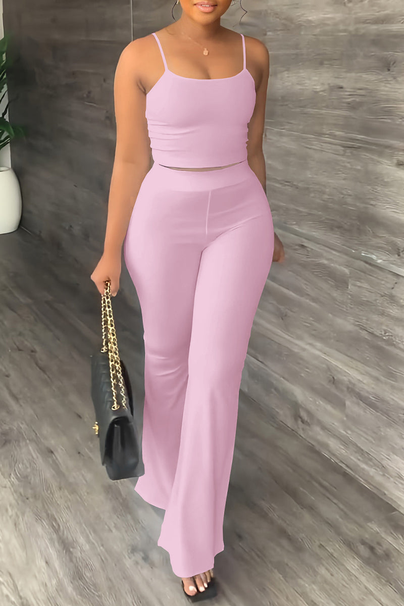 Simplicity Backless U Neck Sleeveless Two Pieces