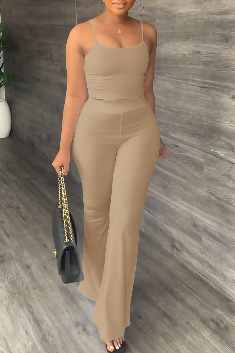 Simplicity Backless U Neck Sleeveless Two Pieces