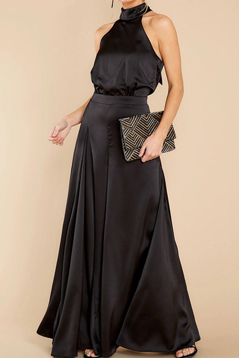 Patchwork Halter Loose Jumpsuits(5 Colors)