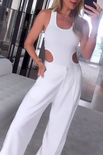 Street U Neck Sleeveless Two Pieces