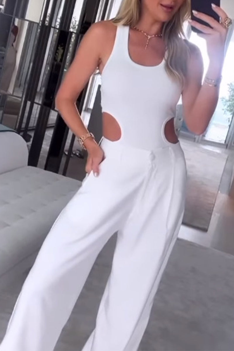 Street U Neck Sleeveless Two Pieces
