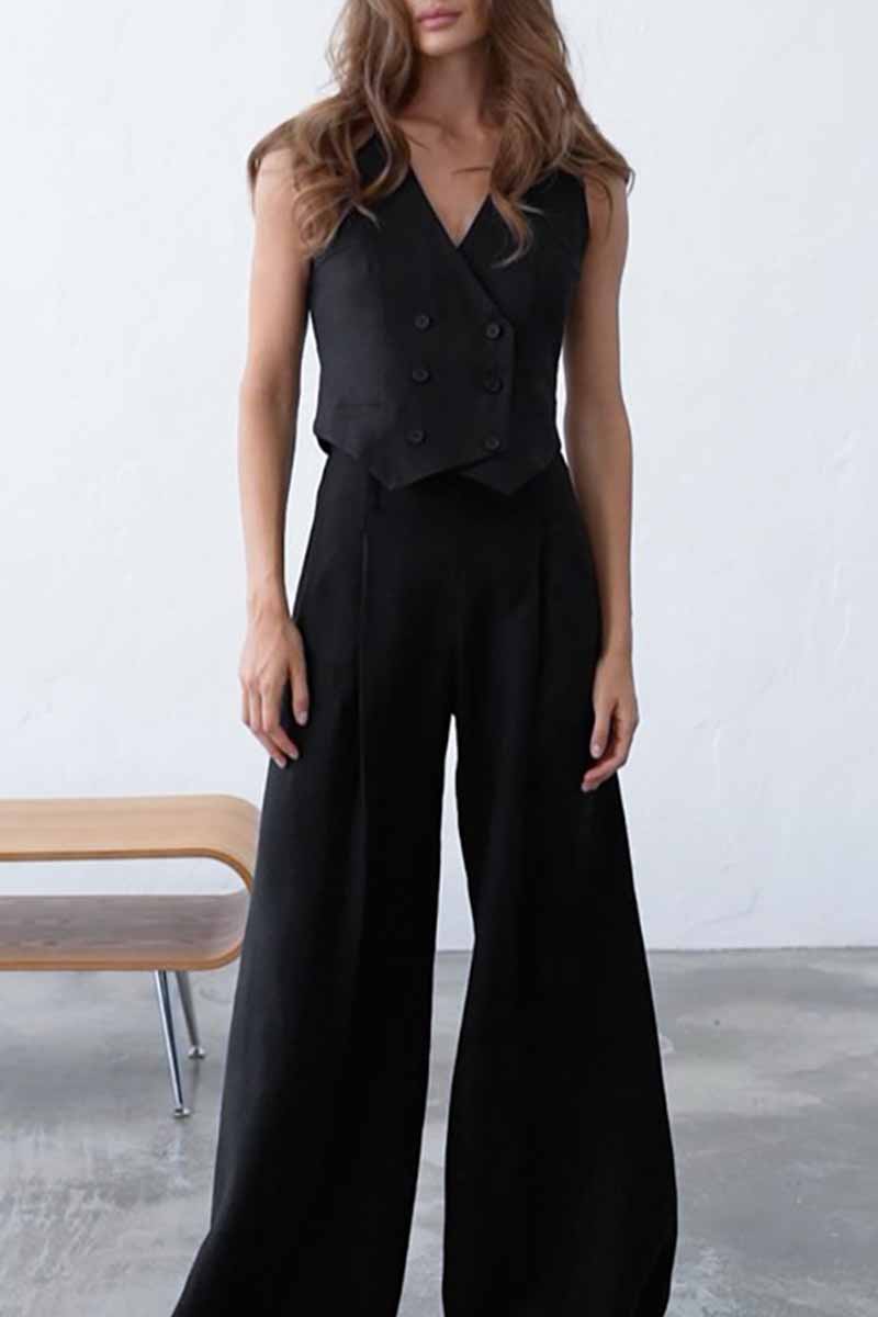 V Neck Sleeveless Two Pieces