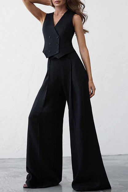 V Neck Sleeveless Two Pieces