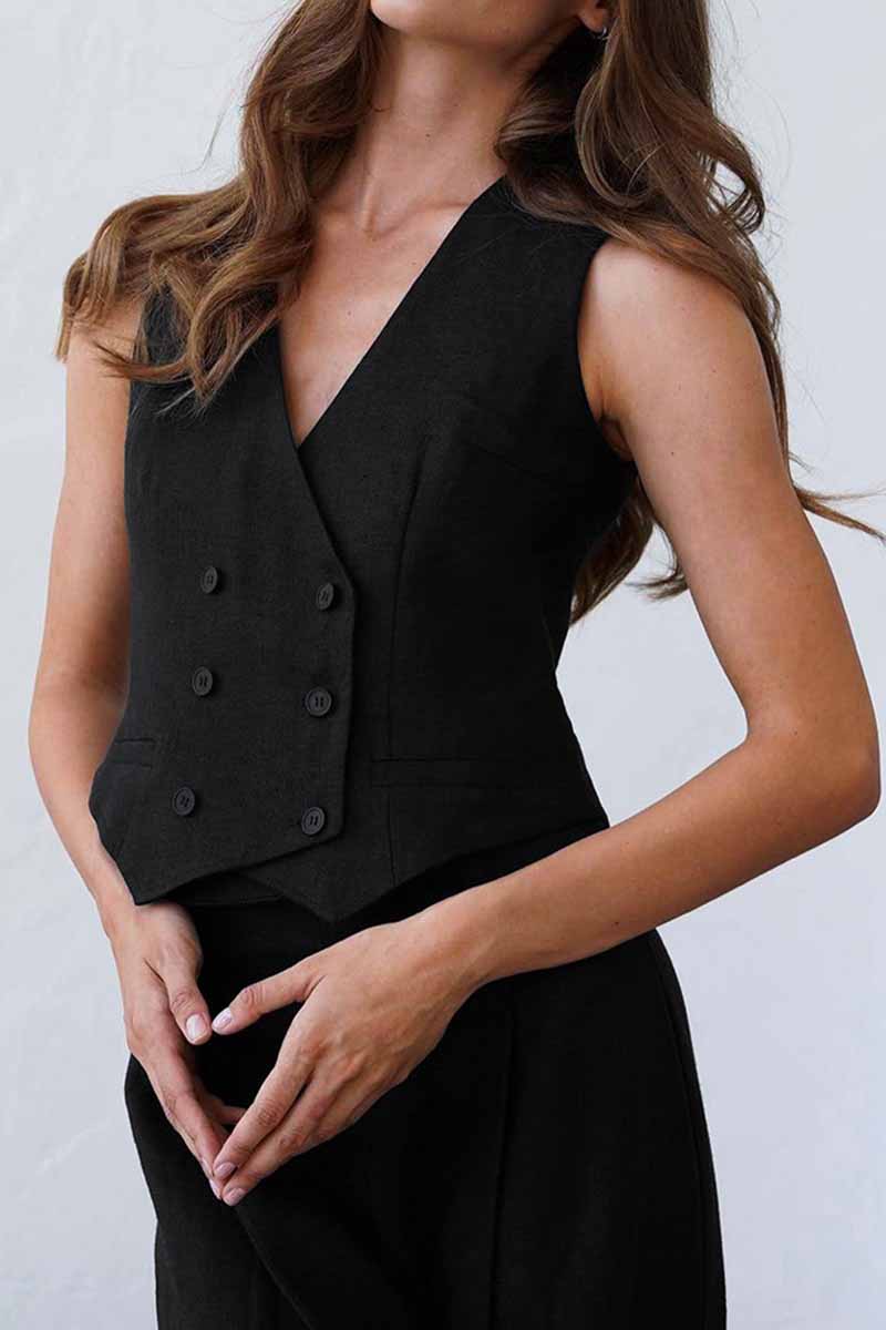 V Neck Sleeveless Two Pieces