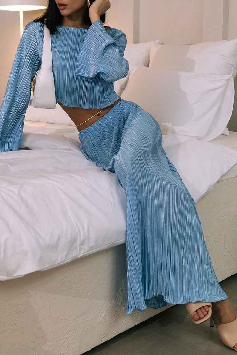 Stringy Selvedge O Neck Long Sleeve Two Pieces
