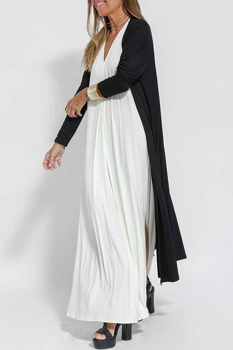 Street Slit Cardigan Collar Outerwear(4 Colors)