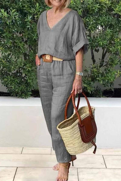 V Neck Short Sleeve Two Pieces