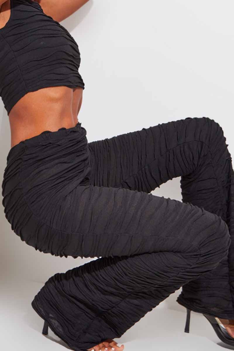 Street Fold O Neck Sleeveless Two Pieces