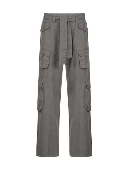 Grey 90s Cargo Pants With Cargo Pockets