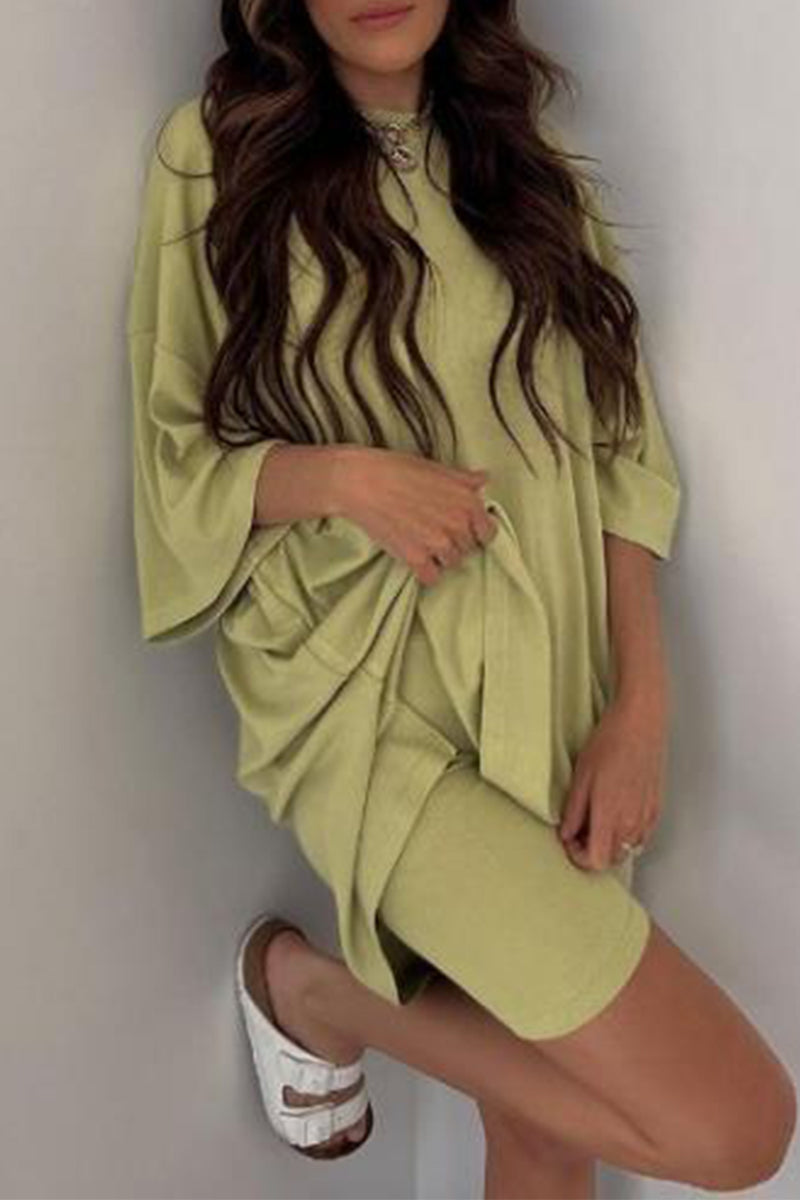 Simplicity O Neck Three Quarter Two Pieces