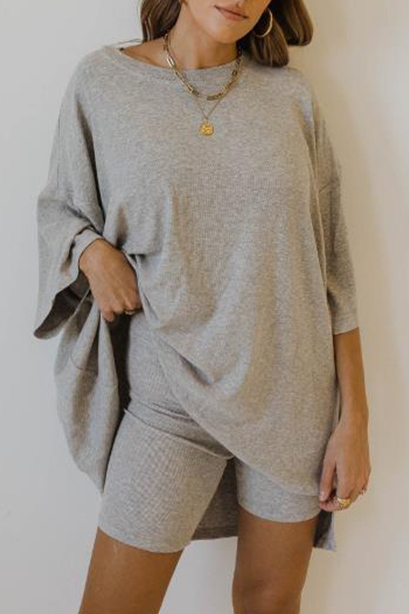 Simplicity O Neck Three Quarter Two Pieces