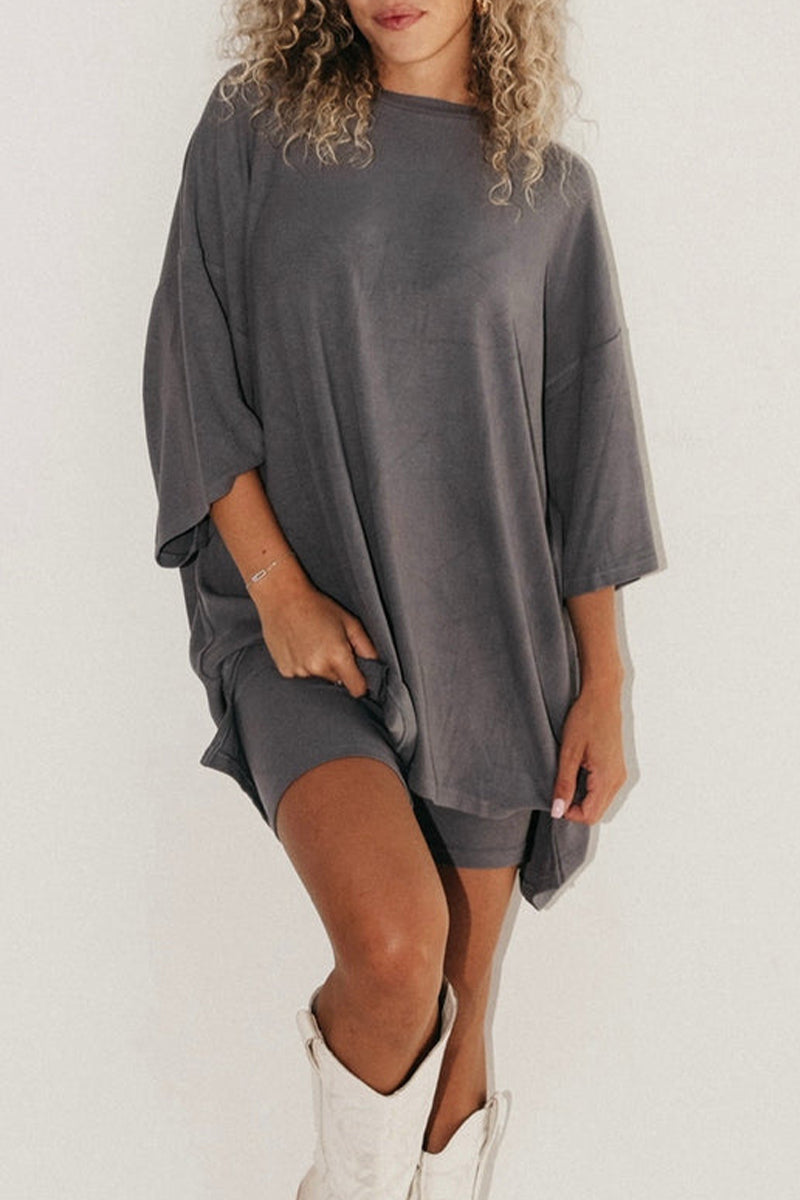 Simplicity O Neck Three Quarter Two Pieces