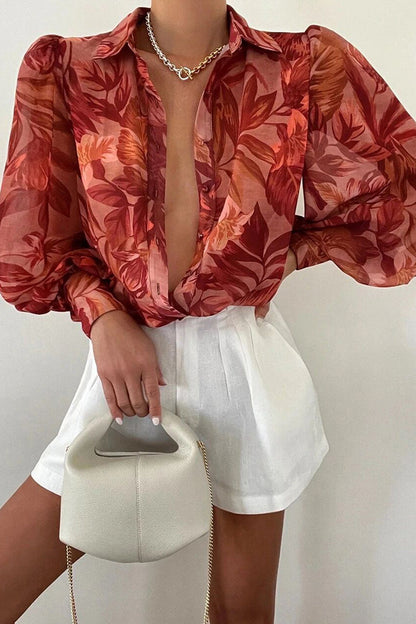 Patchwork Turndown Collar Blouses(15 Colors)