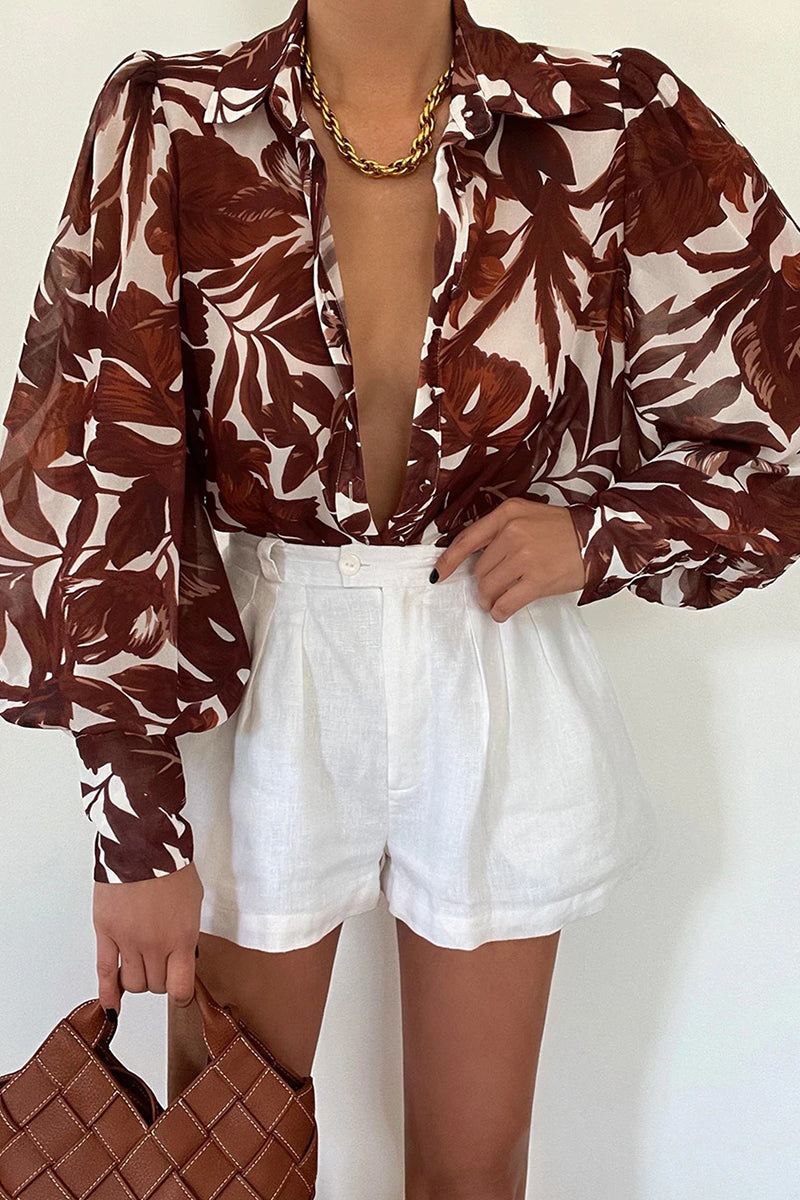 Patchwork Turndown Collar Blouses(15 Colors)