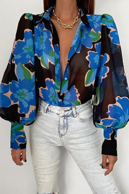 Patchwork Turndown Collar Blouses(15 Colors)