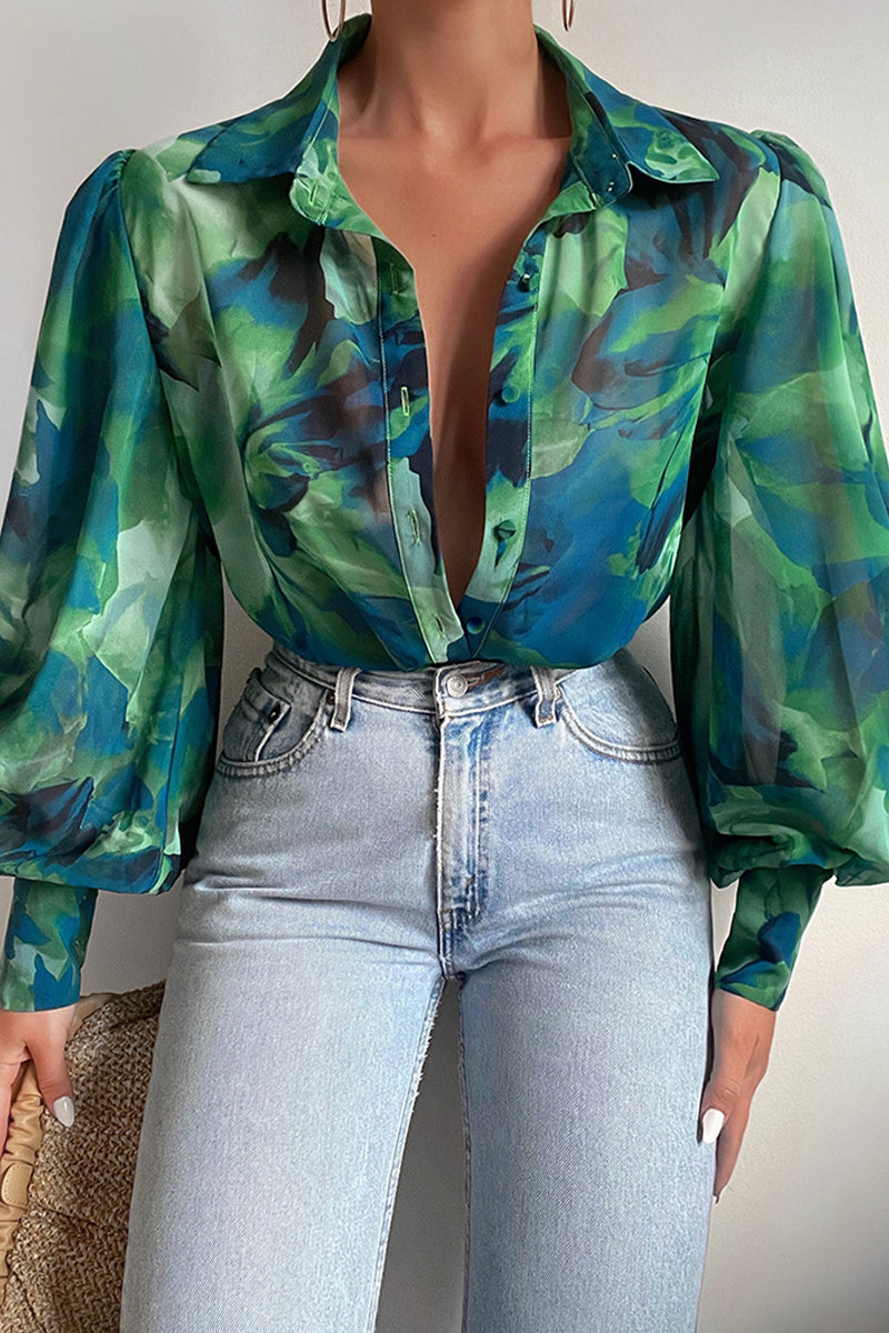 Patchwork Turndown Collar Blouses(15 Colors)