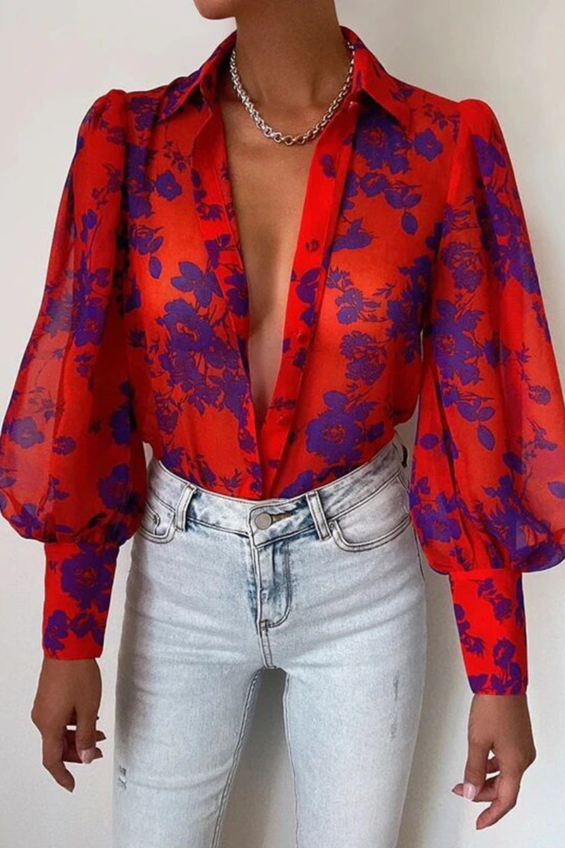 Patchwork Turndown Collar Blouses(15 Colors)