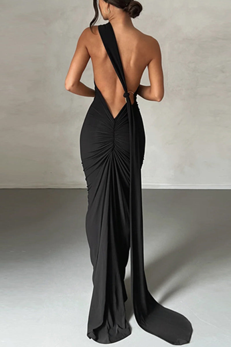 Backless Halter One Step Skirt Dresses(8 Colors)