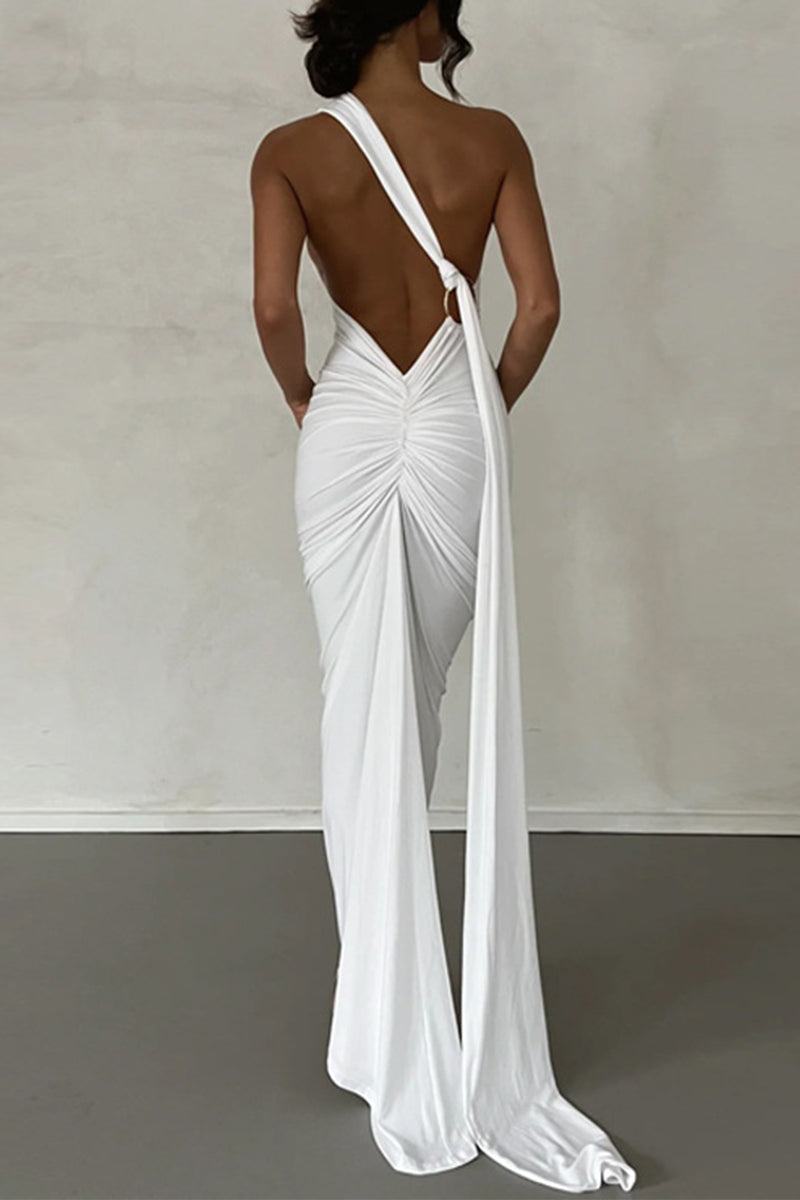 Backless Halter One Step Skirt Dresses(8 Colors)