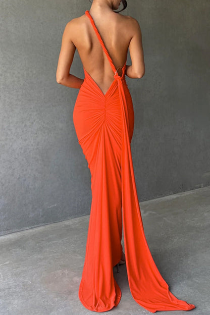 Backless Halter One Step Skirt Dresses(8 Colors)