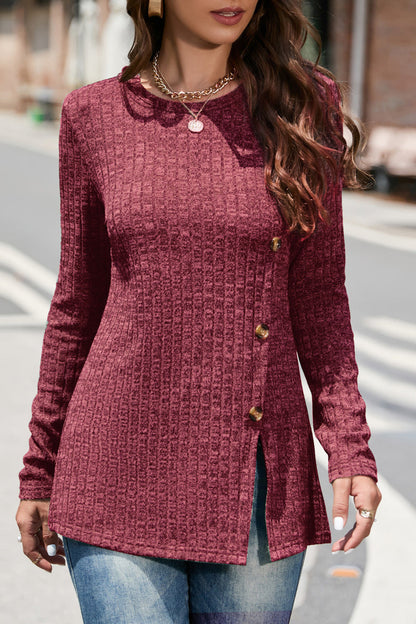 Street Buttons O Neck Sweaters(5 Colors)