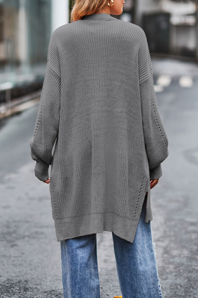 Street Pocket Cardigan Collar Tops