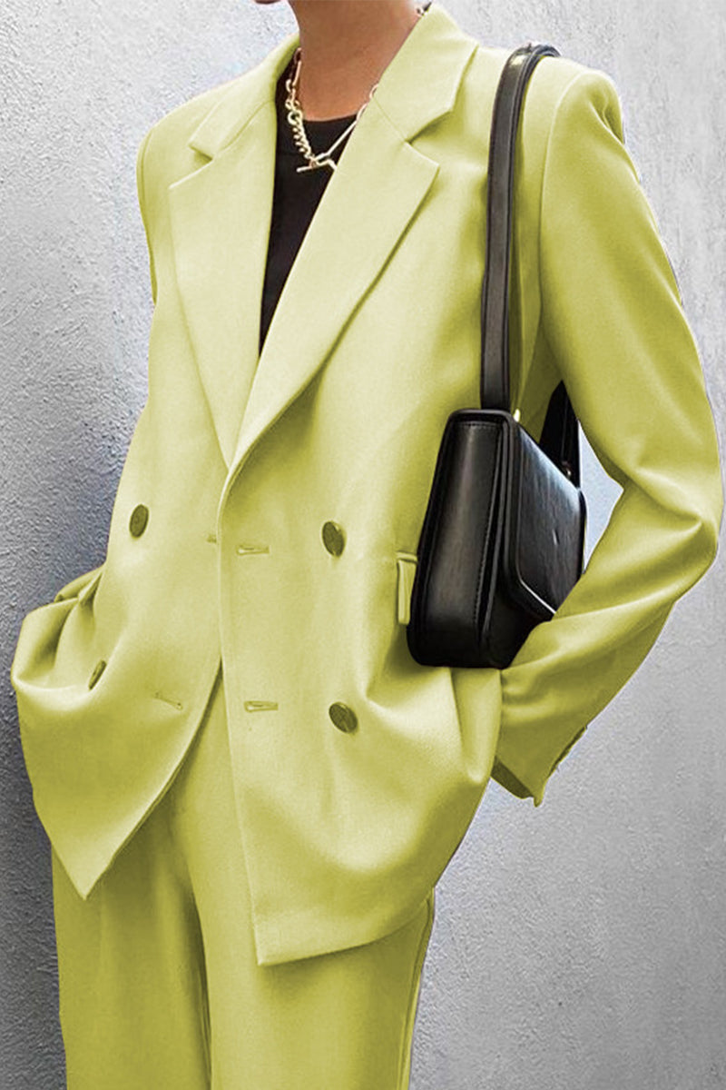 Buttons Turn-back Collar Long Sleeve Two Pieces