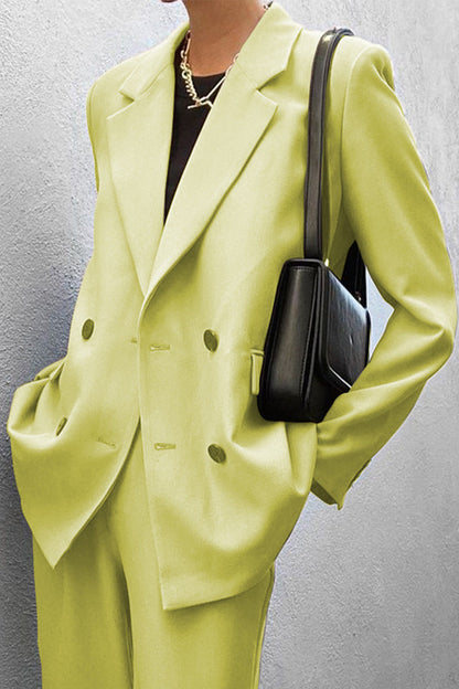 Buttons Turn-back Collar Long Sleeve Two Pieces