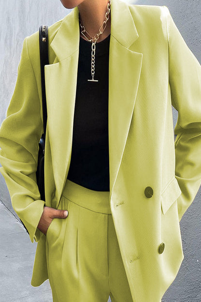 Buttons Turn-back Collar Long Sleeve Two Pieces