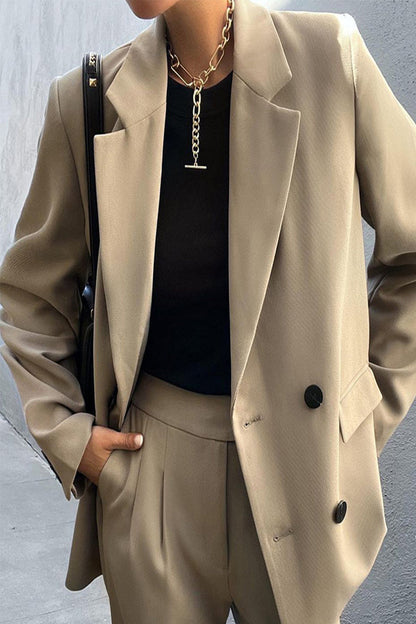 Buttons Turn-back Collar Long Sleeve Two Pieces