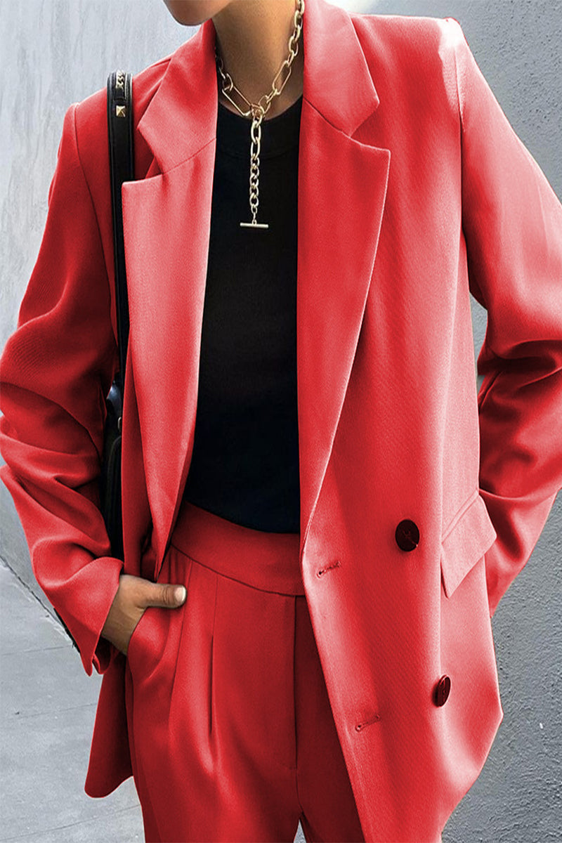 Buttons Turn-back Collar Long Sleeve Two Pieces