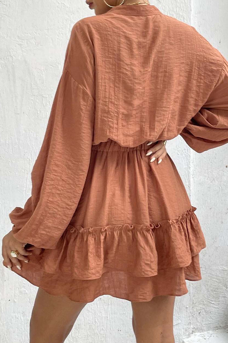 Flounce Half a Turtleneck Waist Skirt Dresses
