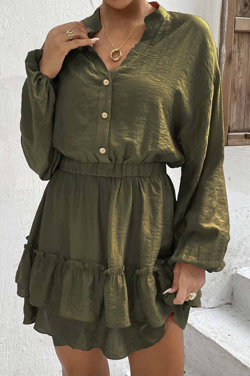 Flounce Half a Turtleneck Waist Skirt Dresses