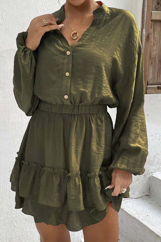 Flounce Half a Turtleneck Waist Skirt Dresses
